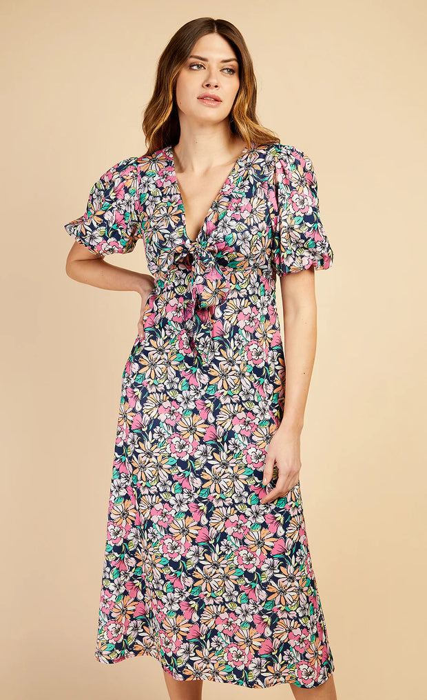 Floral Print Tie Detail Midaxi Dress by Vogue Williams