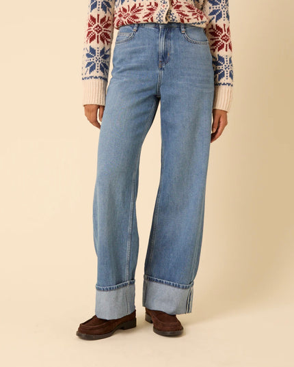 High Rise Islington Turn Up Jeans - Blue