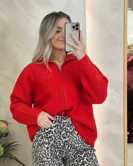 Ducie Cardigan - Red