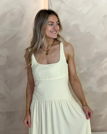 Dropped Waist Dress - Lemon