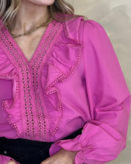 Frill Blouse - Pink