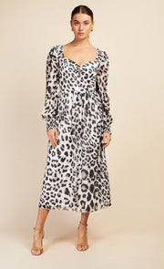 Leopard Print Sweetheart Neckline Midaxi Dress by Vogue Williams