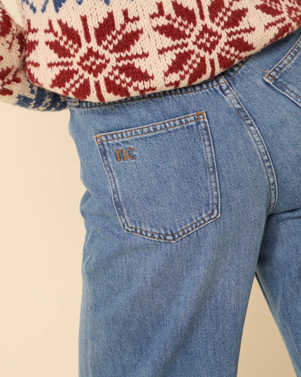 High Rise Islington Turn Up Jeans - Blue