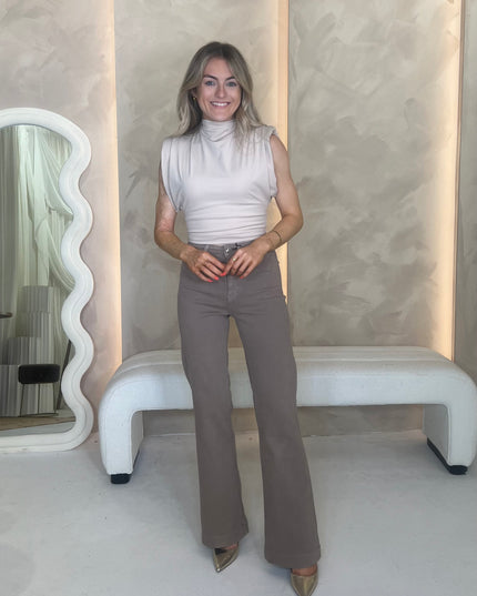 Sculpt Boxy Top - Beige