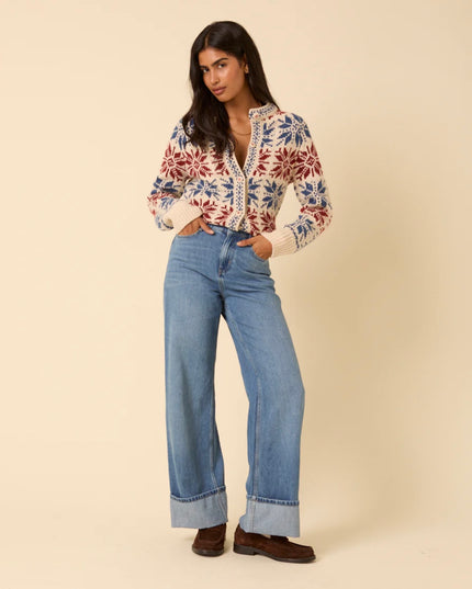 High Rise Islington Turn Up Jeans - Blue