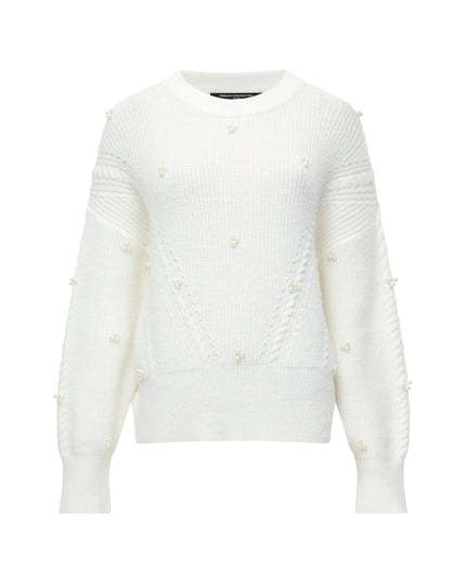 French Connection Mersai Pearl Embellished Knit Jumper - Porcelain Cream