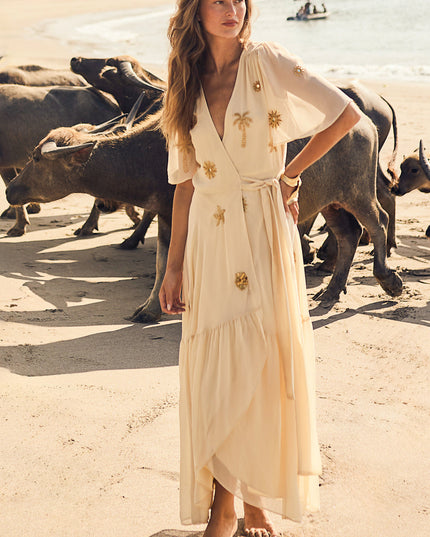 Vera Dress - Ivory Palm