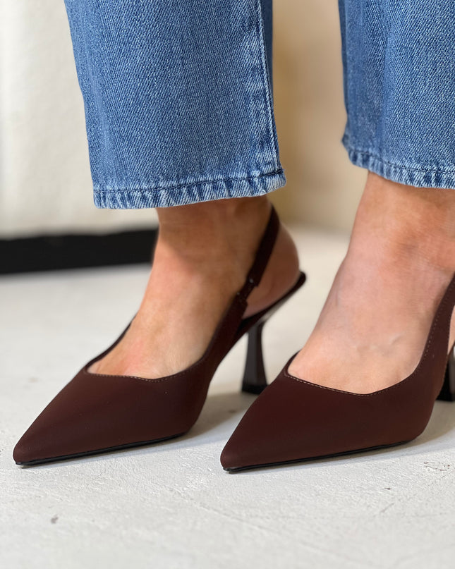 Soft Touch Slingback Heel - Brown
