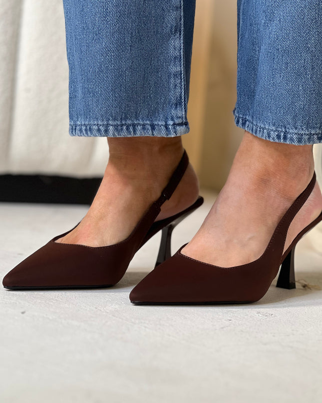 Soft Touch Slingback Heel - Brown