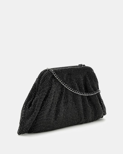 Guess Zalina Mesh Rhinestone Clutch - Black