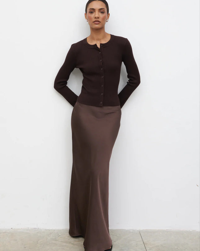 Breya Maxi Skirt - Chocolate Brown