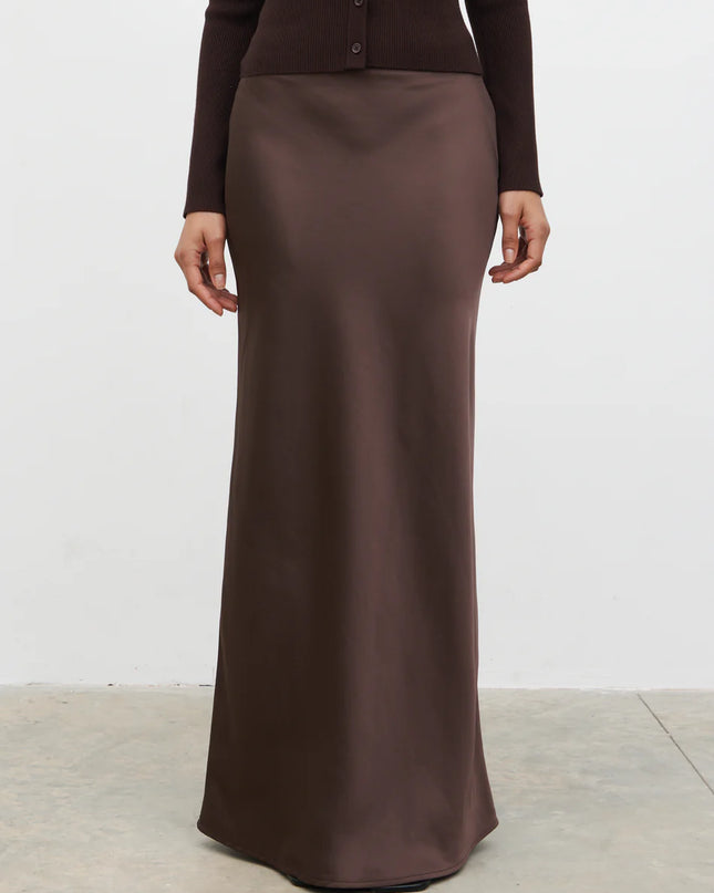 Breya Maxi Skirt - Chocolate Brown