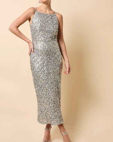 Soleil Sequin Midaxi Dress - Gold & Silver