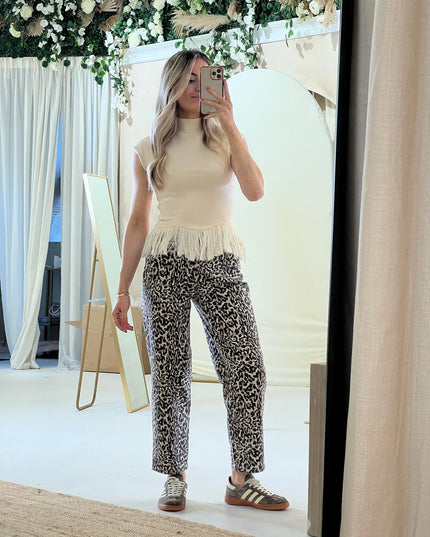 Orlendina Fringe Knit Top - Cream