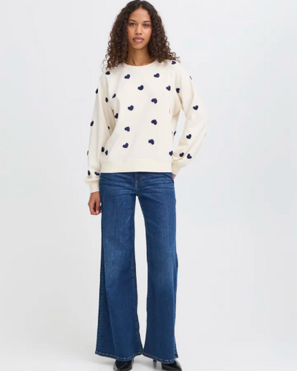 Kasura Sweatshirt - Cream/Navy