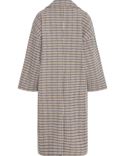 Emmalu Coat - Dark Navy Multi Check