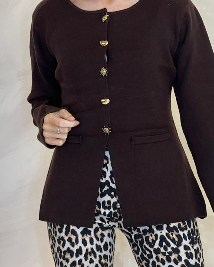 Tapered Long Sleeve Knit - Coffee