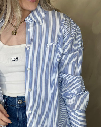 Guess Lauriane Striped Shirt - White/Blue