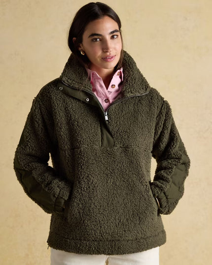 Joules Tilly Quarter Zip Fleece - Khaki