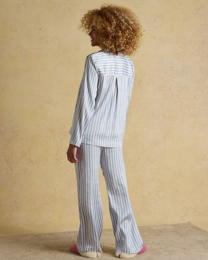 Joules Bonnie Satin Pyjama Set - Blue Stripe