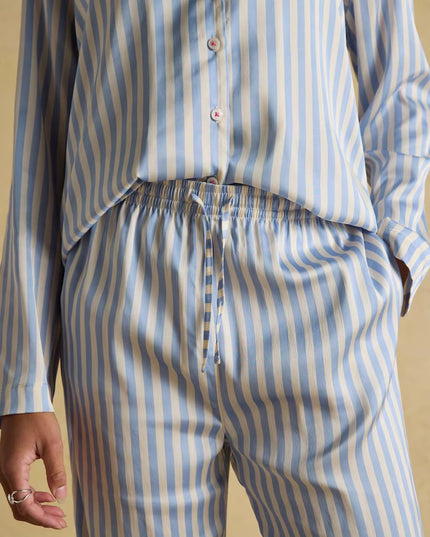 Joules Bonnie Satin Pyjama Set - Blue Stripe