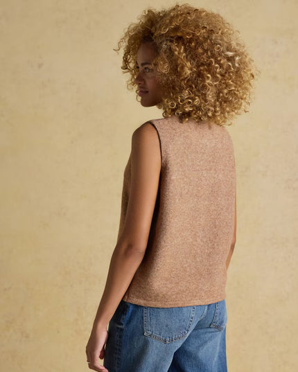 Joules Holly Button Tank - Camel