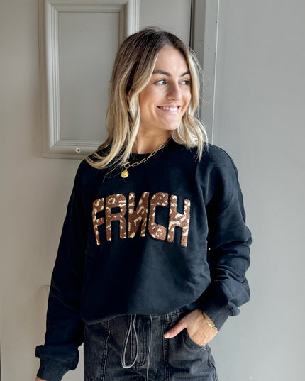 Relaxed Frnch Sweatshirt - Leopard