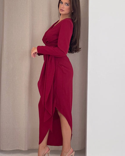 Bria Berry Wrap Maxi Dress