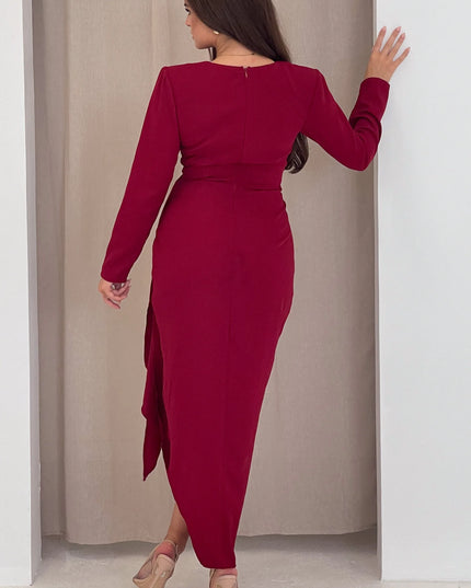 Bria Berry Wrap Maxi Dress
