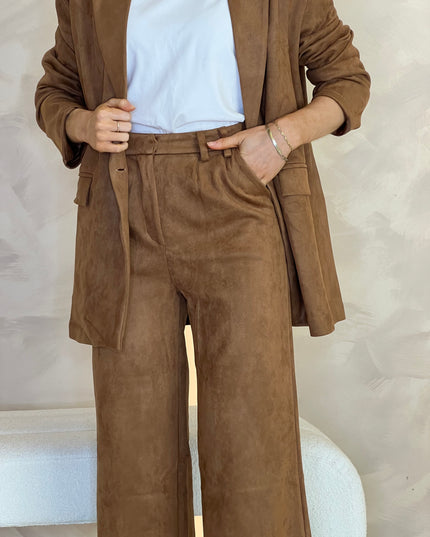 Suede Trousers - Camel