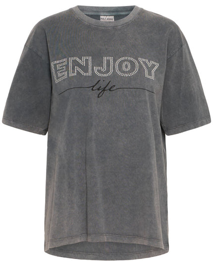 Enya T-Shirt - Black Acid Wash