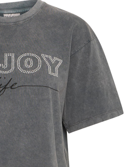 Enya T-Shirt - Black Acid Wash