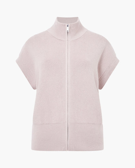 French Connection Ava Zip Vest - Taupe Neutral