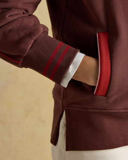 Bronte Funnel Neck Quarter Zip Sweatshirt - Brown