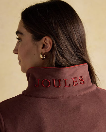 Bronte Funnel Neck Quarter Zip Sweatshirt - Brown