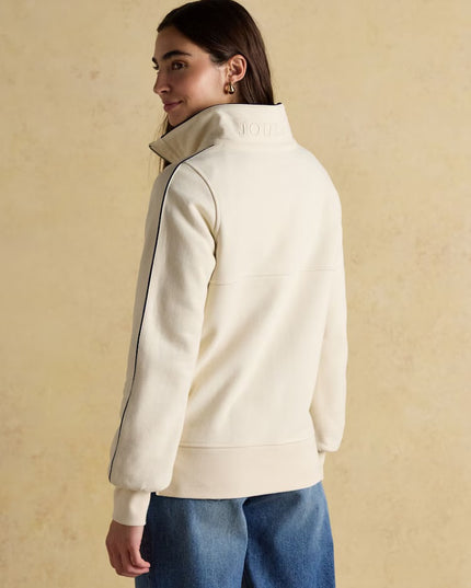 Bronte Funnel Neck Quarter Zip Sweatshirt - Cream