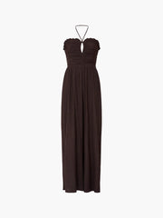 French Connection Bonny Pleated Strappy Jumpsuit - Chocolate Torte
