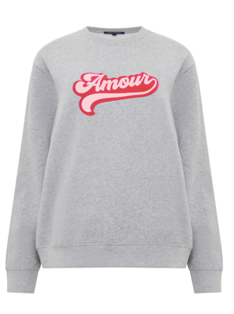 French Connection Amour Graphic Sweatshirt - Light Grey Melange