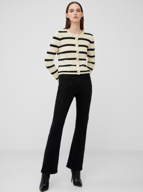 French Connection Marloe Knitted Coatigan - Classic Cream/Black