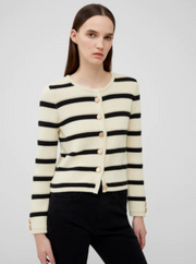 French Connection Marloe Knitted Coatigan - Classic Cream/Black