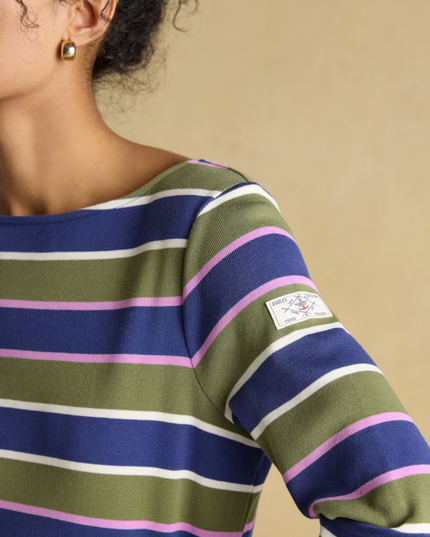 Joules Harbour Green Multi Boat Neck Top