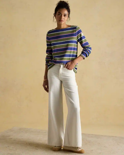 Joules Harbour Green Multi Boat Neck Top