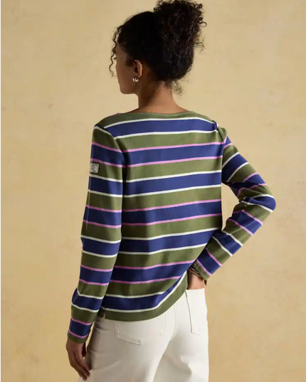 Joules Harbour Green Multi Boat Neck Top