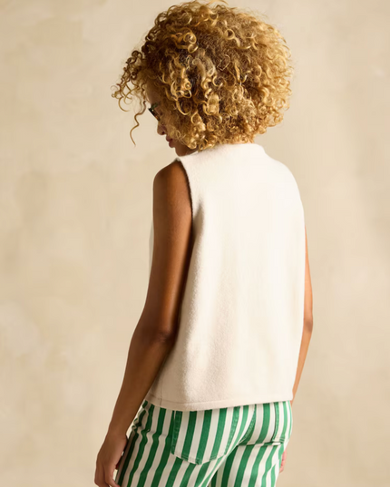 Joules Holly Button Vest - Cream