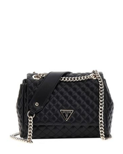 Guess Everlee Quilted Crossbody - Black