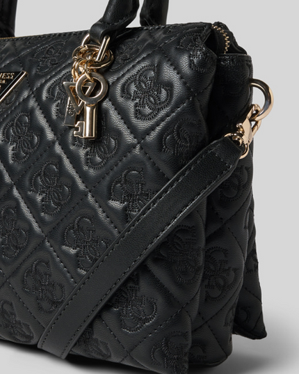 Guess Adelasia Embossed Satchel - Black