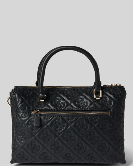 Guess Adelasia Embossed Satchel - Black