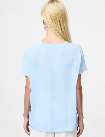 French Connection Crepe Light Crew Neck Top - Arctic Blue