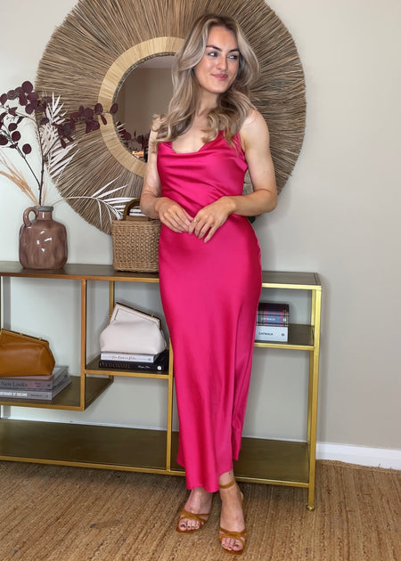 Guess Akilina Satin Slip Dress - Fuchsia – Spoilt Belle Boutique