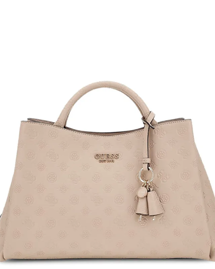 Guess Phoebe Large Girlfriend Satchel - Simply Taupe Logo